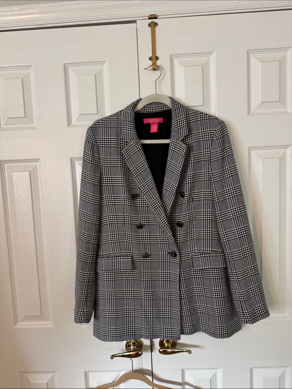 Catherines Black and White Houndstooth Blazer